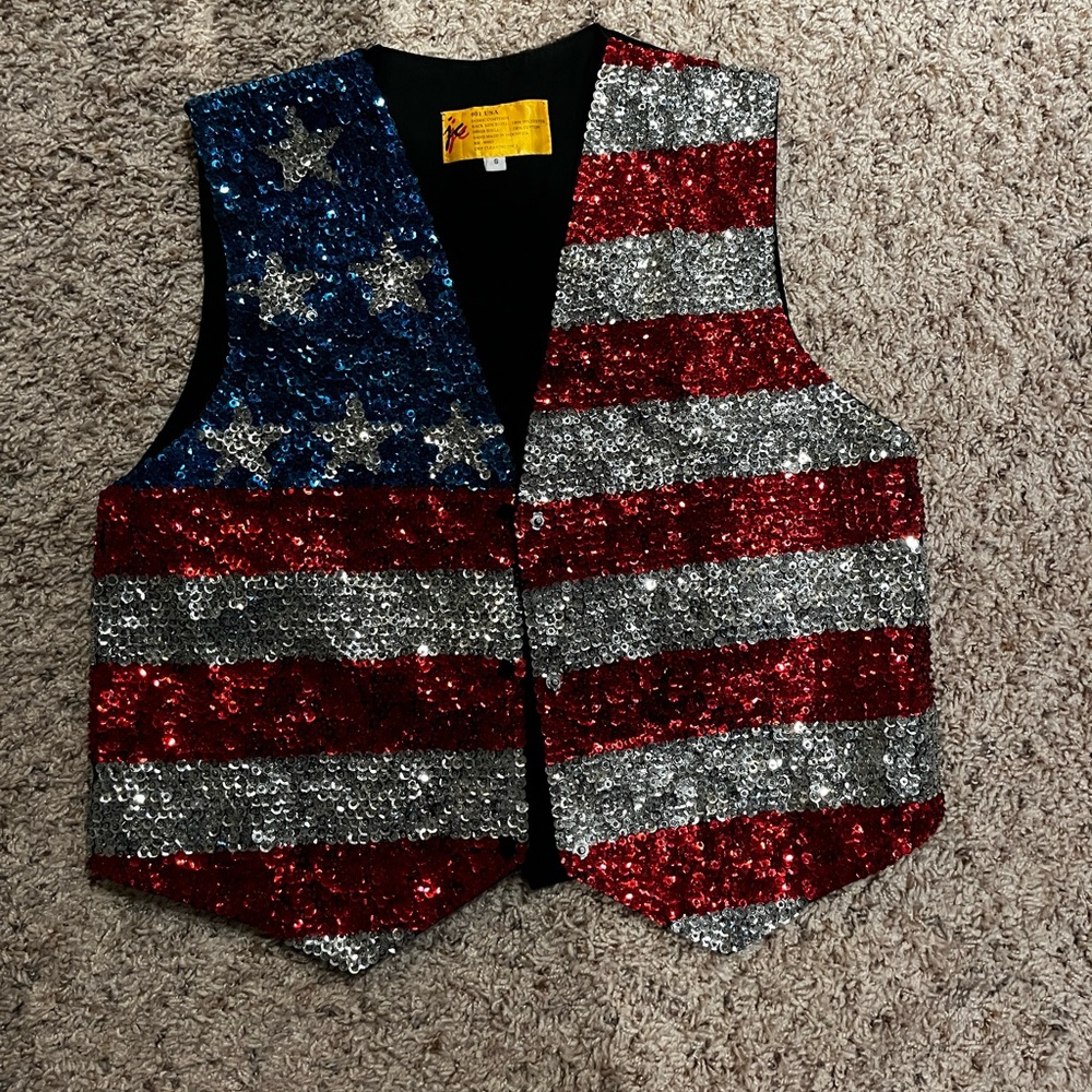 Sequin American flag Vest